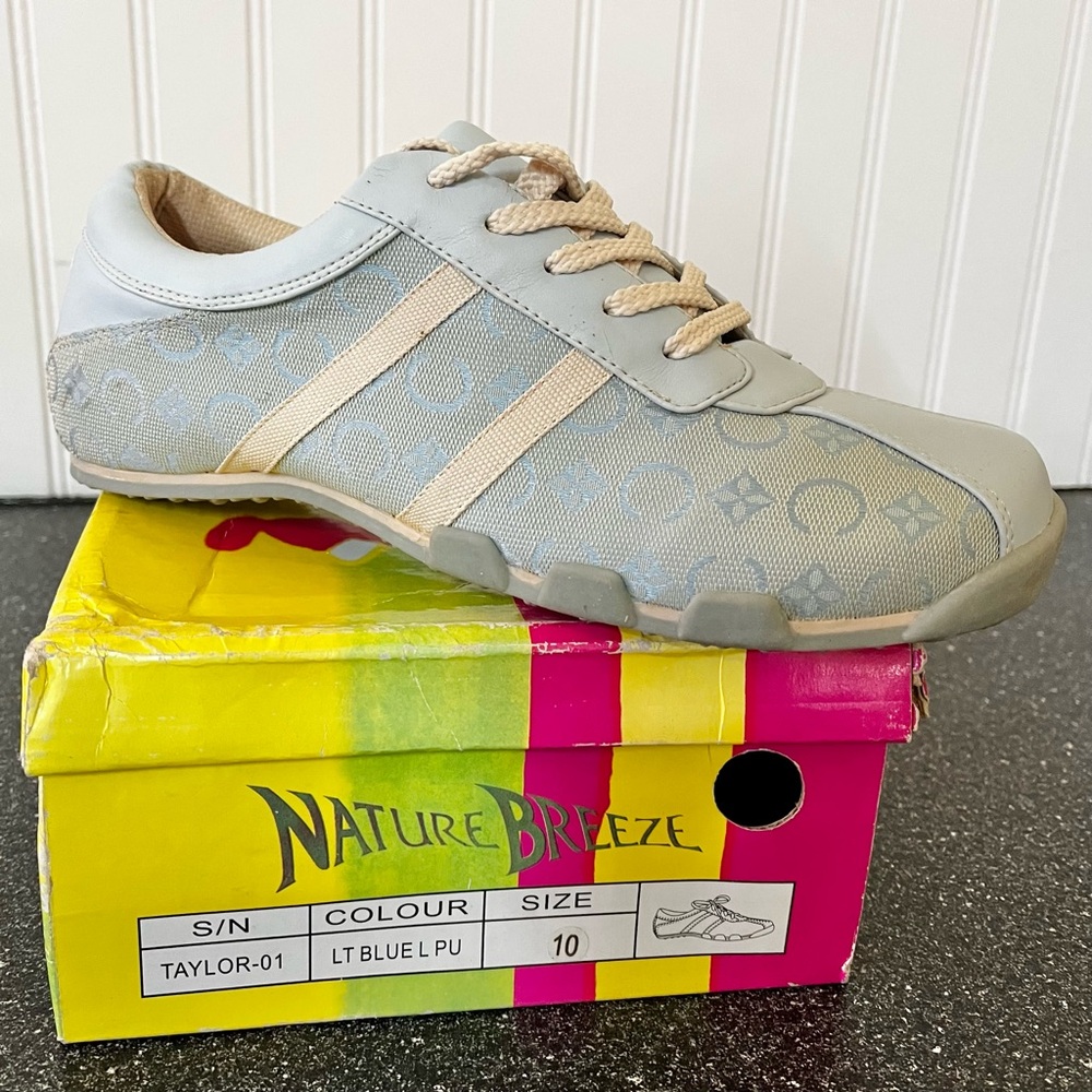 NEW Nature Breeze Blue Lace Up Sneakers Tennis Shoes Size Women’s 10